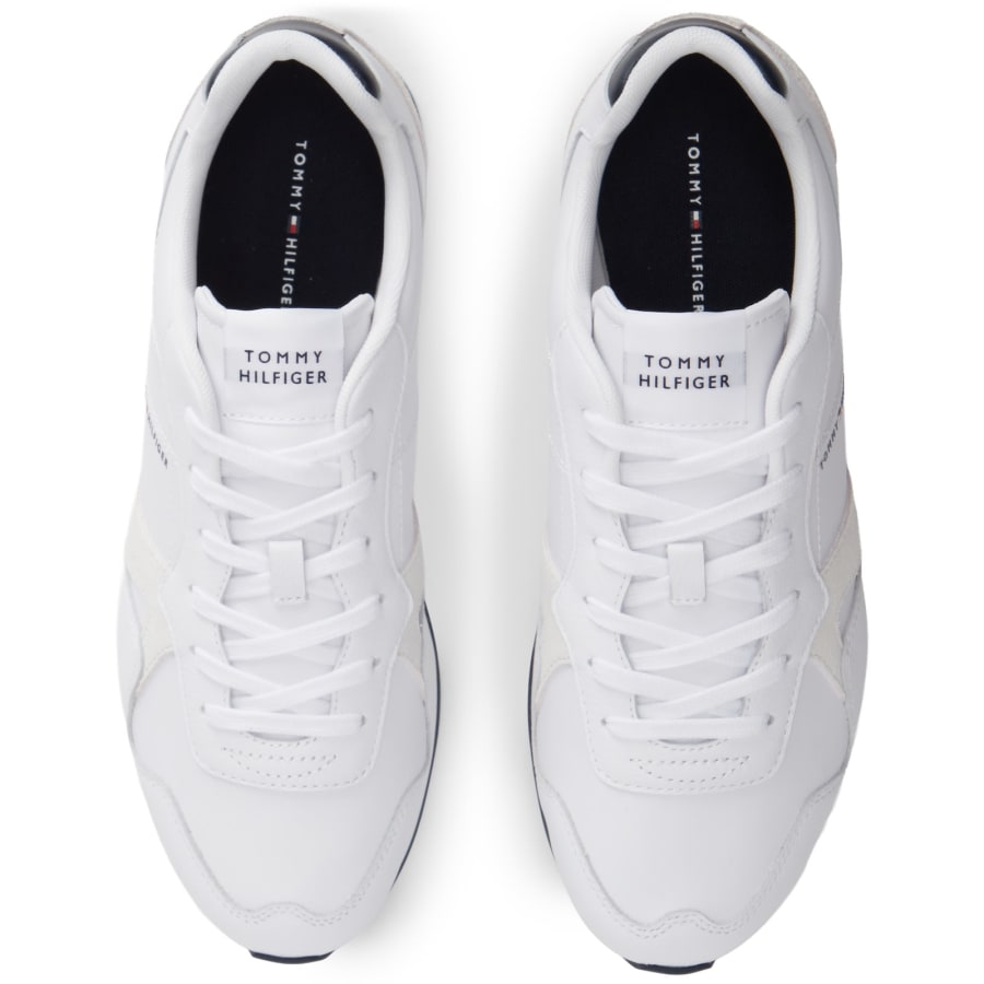 はと Tommy Hilfiger Core Leather Runner Trainer White | Mainline
